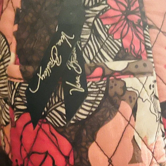 Vera Bradley Quilted Floral Mini Backpack in Pink and Brown or “Mocha Rouge” EUC - Picture 8 of 15